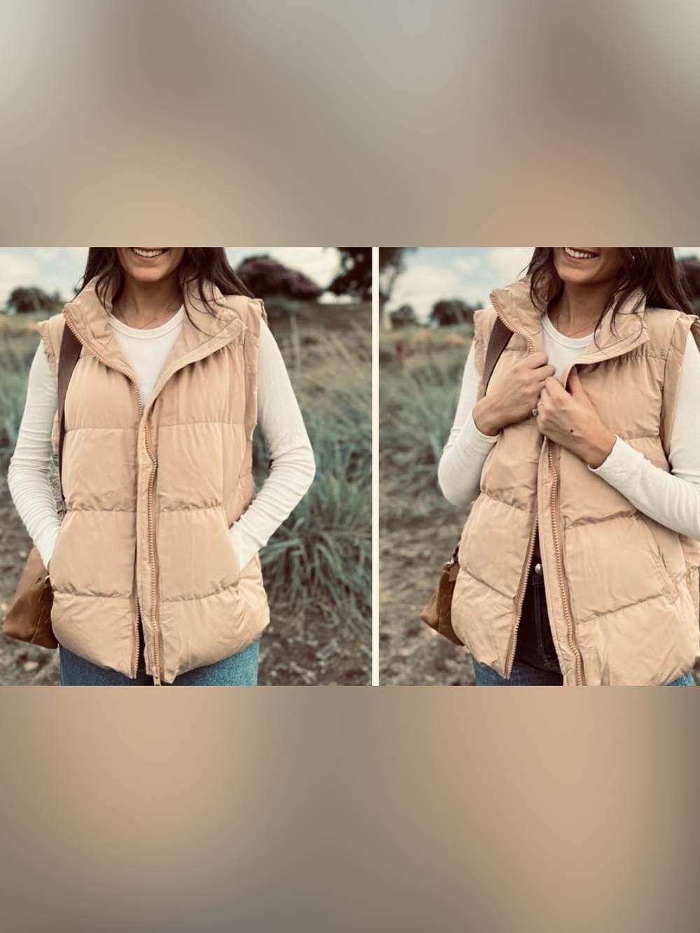 Nwt Woman’s Zeagoo Puffer Vest Small Oversized Zip~Up Stand Up Collar — image 3 of 6
